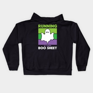 Funny Halloween Running is Boo Sheet Ghost Retro Kids Hoodie